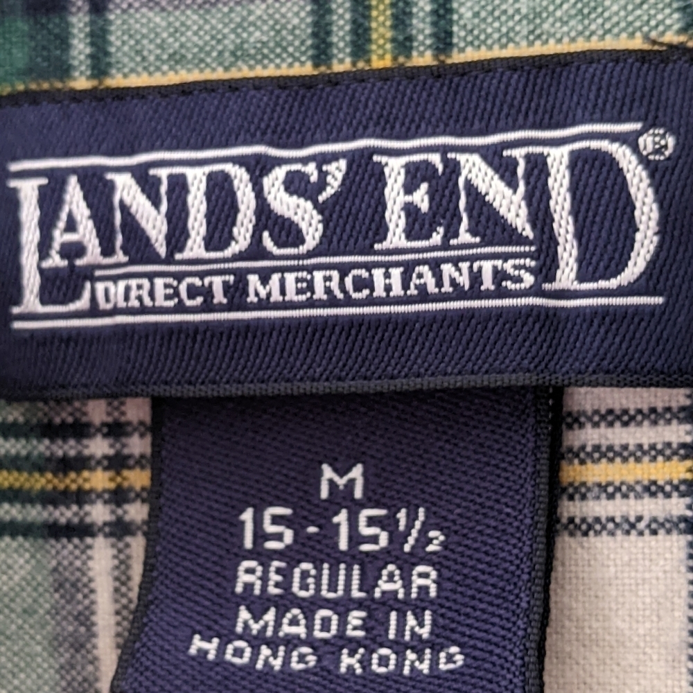 Lands' End Plaid Button Down Size Medium Cabincore - image 2